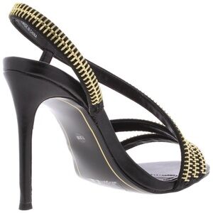 Elegant Black and Gold Women's Heels